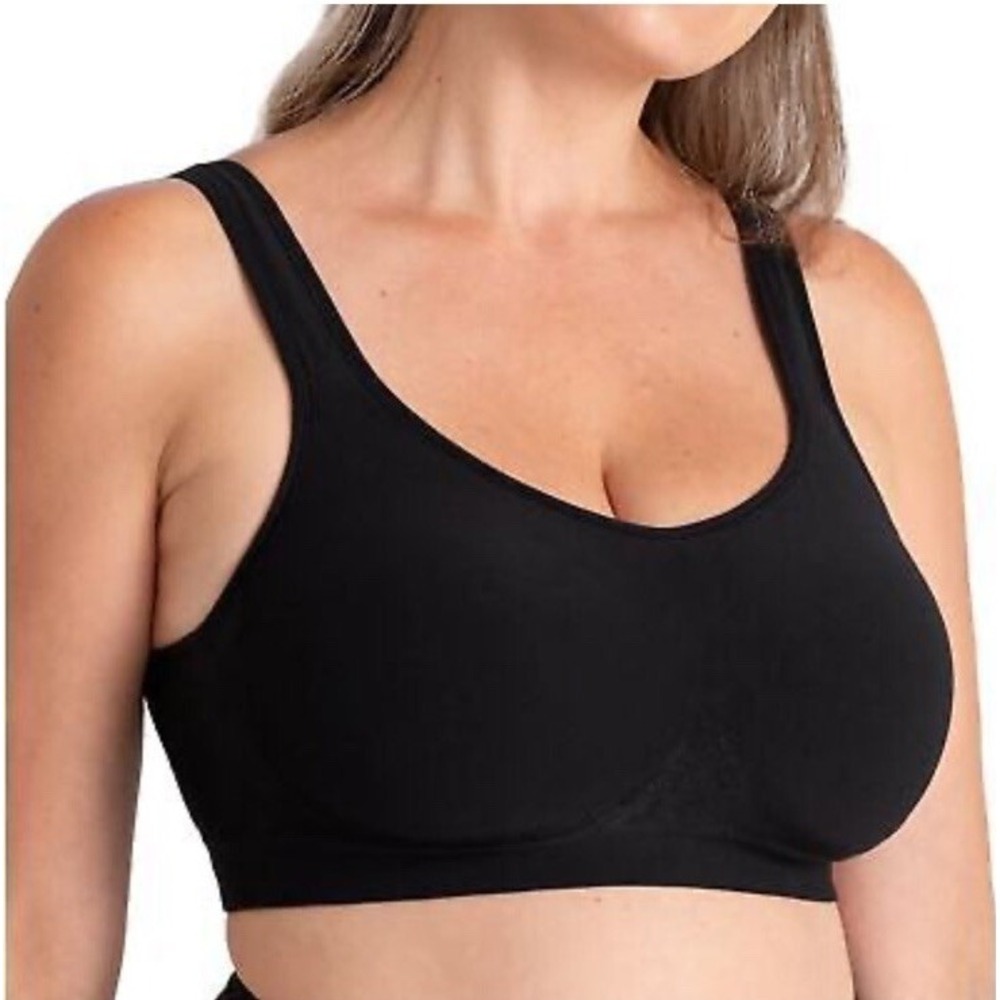 NWT! Truekind Comfort Straps Wireless Shaping Bra in Black, Size Small